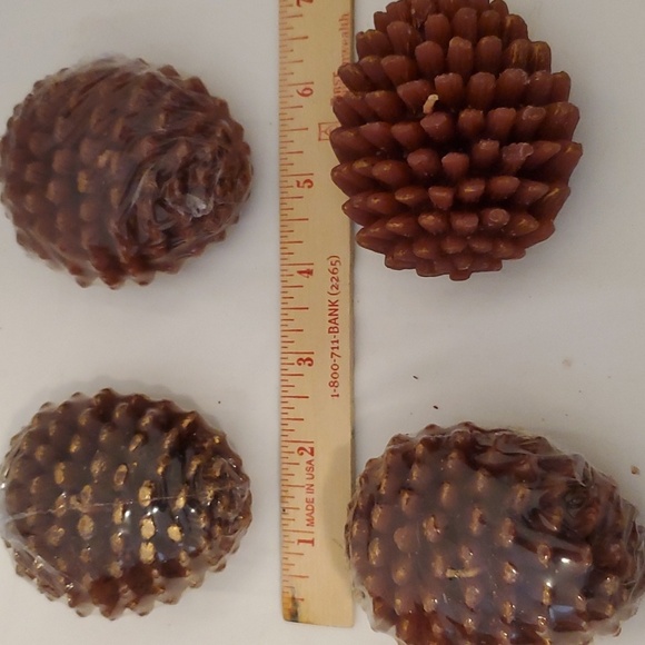 Pottery Barn 4 Fall Pine Cone Candles - Picture 4 of 4